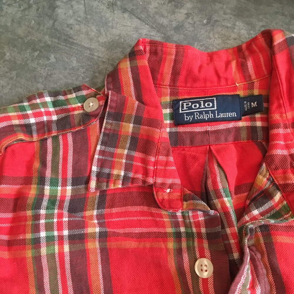 Iconic Polo Ralph Lauren Plaid Flannel Shirt Sz M - Picture 2 of 5